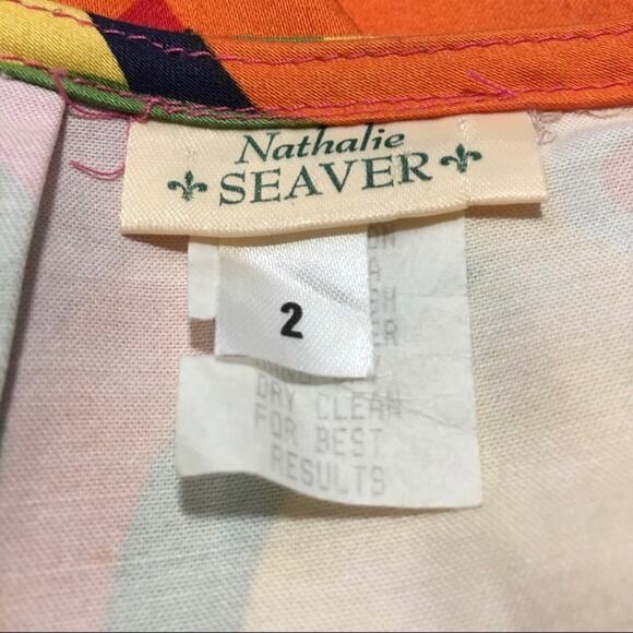 Nathalie Seaver Boutique Bright Mod Print Accordion Pleat Pencil Skirt SZ 2 - Picture 8 of 9